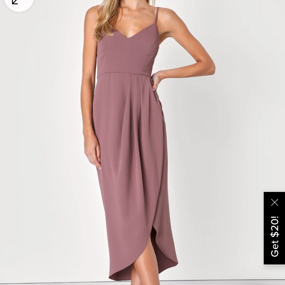 LULUS Mauve Midi Dress